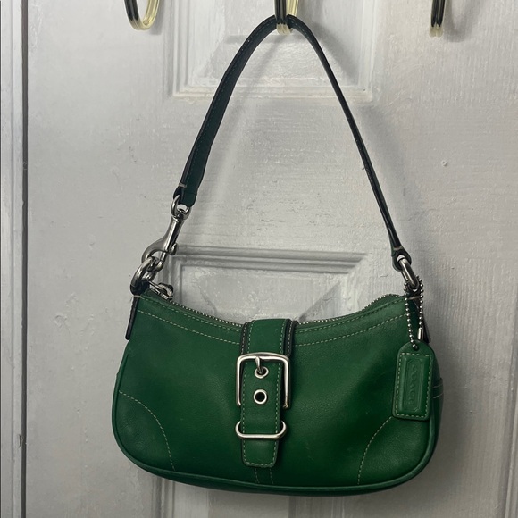 Coach Handbags - Coach 7542 Vibrant Green Leather Shoulder Bag